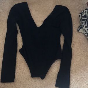Black long sleeve bodysuit